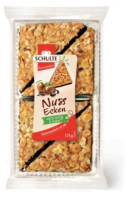 Produktbild von Schulte Nussecken mit Haselnüssen und Zartbitter Schokolade 175g