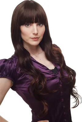 Produktbild von WIG ME UP Perücke lang braun Pony gewellt H9106L-2T33