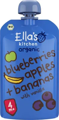 Productafbeelding van Ella's Kitchen Blueberries apples & bananas & vanille 4+ mnd (120 gr)