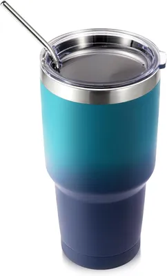 Imagen del producto de Taza térmica con tapa y pajita, de doble pared, 900 ml, libre de BPA, ideal para llevar