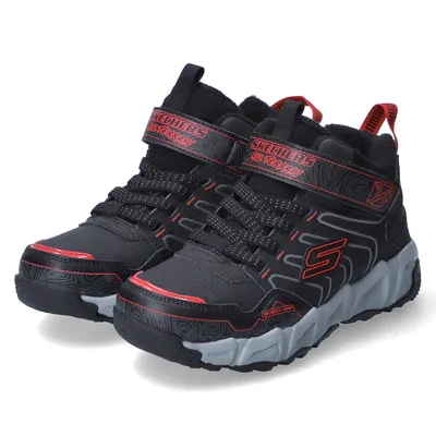 Imagen del producto de Zapatos de senderismo Skechers COMBEX para niños, fabricados en cuero y materiales sintéticos, color negro, talla 30