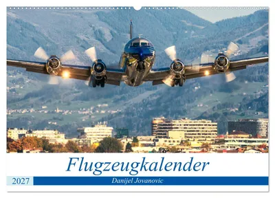 Produktbild von Flugzeugkalender (Wandkalender 2027 DIN A2 quer), CALVENDO Monatskalender