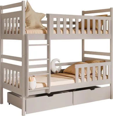 Produktbild von MIRJAN24 Etagenbett mit Stauraum Monika, Jugendbett mit Bettschubladen, Stilvoll Hochbett, Holzkonstruktion (Farbe: Cashmere, Größe: 80x180)