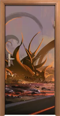 Produktbild von Türposter 90x200 cm Türaufkleber Türtapete Türfolie Klebefolie Kunst Fantasie Landschaften Malerei