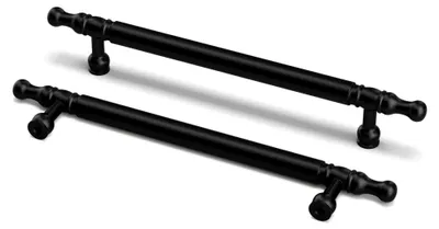 Produktbild von 5 Stück Schrankgriffe Schwarz 160mm Abstand zwischen den Löchern, Vintage Küchengriffe für Möbel