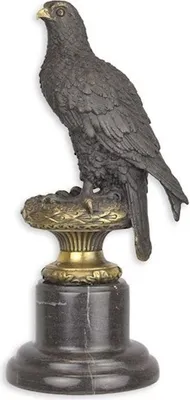 Produktbild von Bronzefigur Skulptur Adler auf Marmorsockel bronze 31 cm 3,1 kg