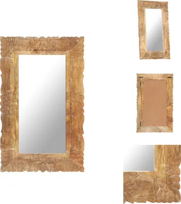 Image de vidaXL Miroir 80x50 cm bois massif mangue - miroir