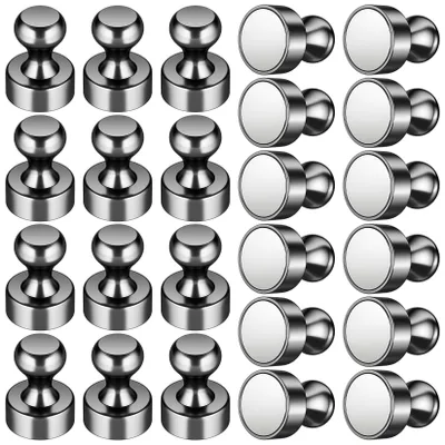 Productafbeelding van Sterke magneten – Geschikt voor magnetische borden – Zwart – 24 stuks – 12 x 16 mm