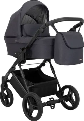 Produktbild von Kinderwagen LAZZIO Babywagen Babyschale Kinder Wagen Set 1 in 1 (anthrazit, Rahmenfarbe: Schwarz)