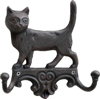 Produktbild von Katze Kleiderhaken aus Gusseisen