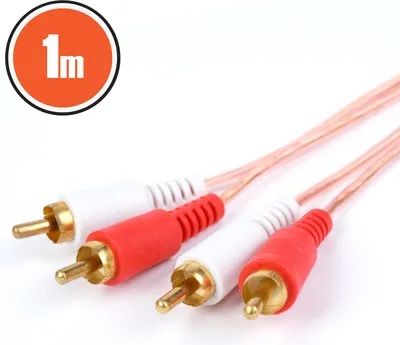 Produktbild von RCA-Audiokabel 1 m - 2x RCA auf 2x RCA, 8 mm - Kabel für TV- und Multimediageräte [20103]