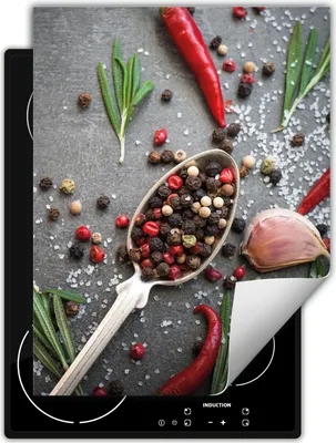 Produktbild von DarHaus Herdabdeckplatte Einteilig Küche Abdeckplatte für Glaskeramikfeld Abdeckung Induktionskochfeld Aufrollbare Matte 40x52 cm, Gewürze - Chilli