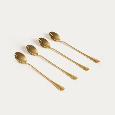 Produktbild von HOMLA ABELE-Set mit 4 goldenen Latte-Löffeln