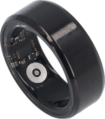 Image de Smart Health Ring, IP68, étanche, connexion Bluetooth, rechargeable, podomètre, tracker pour femmes et hommes, noir, 20,6 mm/0,81 pouce de diamètre intérieur