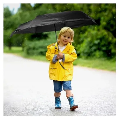 Produktbild von Kompakter Sturmfester Mini-Regenschirm, 6 Rippen, Ultraleicht und Tragbar, Faltbarer Taschenschirm (Schwarz)