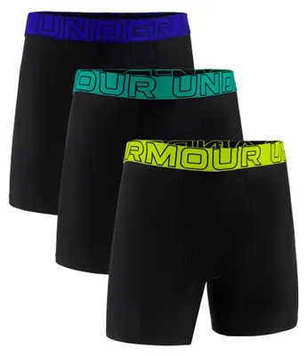 Obrázok produktu pre UNDER ARMOUR pánske boxerky, balenie 3 kusov - športové boxerky Performance Tech, pevná farba, dĺžka 15 cm, elastické, čierna/modrá/zelená/žltá, veľkosť 3XL