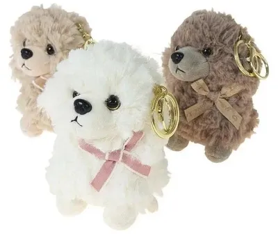 Image de Porte-clés chien en peluche 10 x 5 x 8 cm MIX - ADAR