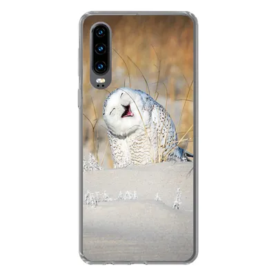 Produktbild von MuchoWow® Handyhülle Schutzhülle Hülle für Huawei P30 Eule - Schnee - Düne Silikon Softcase Handy Hülle - Kartenbesitzer