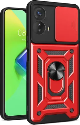 Produktbild von Motorola Moto G53 Hülle - Coverup Armor Ring Ständer Back Cover mit Kamera Schutz - Rot