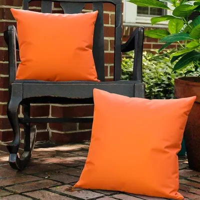 Obrázok produktu pre Ibenzoa® vonkajšie vankúšové poťahy, 2-dielna sada, oranžová – vodeodolný polyester sPolyuretánvrstvou, ochrana proti UV žiareniu, nenápadný zips