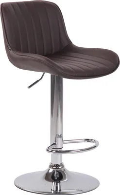 Immagine prodotto di Sgabello da bar in Pelle finta - Sgabello di design - Regolazione in altezza senza gradini, protezione del pavimento | Colore: Marrone | Colore base: Cromo