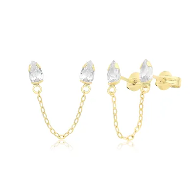 Image de Boucles d'Oreilles Femme Or 375/1000 avec Oxyde de Zirconium - 5mm*3mm; TRS36220