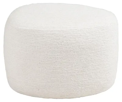 Imagen del producto de Hilo - Puf de chenilla blanco roto 55x40x39 cm