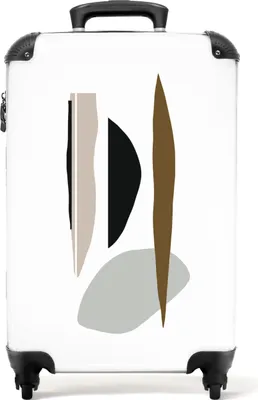 Obrázok produktu pre NoBoringSuitcases.com® Kufr Príručná batožina na kolieskach Rolling suitcase Malý kufor na 4 kolieskach - Stripes - White - Abstract - Art - Cabin Size < 55x40x23 cm & 55x40x20 cm - Foto kufor - Cabin suitcase - Board luggagePríručná batožina Suitcase 55x35x20 cm, 36L,