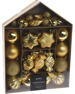 Immagine prodotto di Baubles natalizi di varie forme, set di 32 pezzi