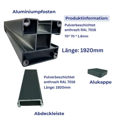 Produktbild von WPC Alupfosten zum Aufschrauben