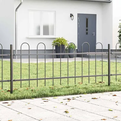 Immagine prodotto di Maison Exclusive - Recinzione da giardino, 6 elementi, grigio, 10,2 x 0,6 m, acciaio verniciato a polvere