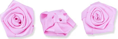 Produktbild von Satinrosen 6cm zum Basteln & Aufnähen 3 Stück Rosa