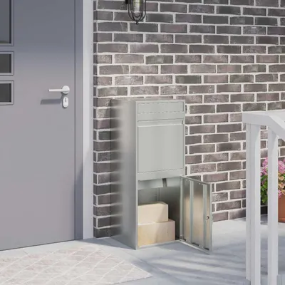 Produktbild von Möbel Paketdrop-Box mit Tür Silber 47,5 x 38 x 59 cm Verzinkter Stahl - Briefkästen &61361