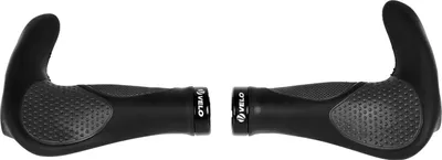 Produktbild von Griffe mit Bar Ends Velo, Paar 138/138 mm, schwarz/grau, Messingschlager, 410461