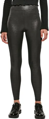 Obrázek produktu pro Dámské leginy Urban Classics Ladies High Waist Glamour Leggings sparklingblack - 4XL