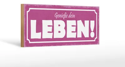 Produktbild von Holzschild Spruch 27x10cm genieße dein Leben