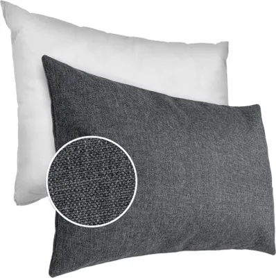 Produktbild von Dekokissen 30x50cm Kissenhülle mit Füllung Kissenbezug mit Reißverschluss Tizi Leinen-Optik Uni Grau