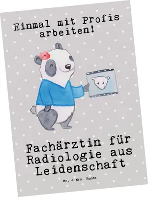 Produktbild von Mr. & Mrs. Panda Postkarte Fachärztin für Radiologie Leidenschaft - Grau Pastell - Geschenk, Grußkarte, Ansichtskarte, bildkarte, Postkarten, Ansichtskarten