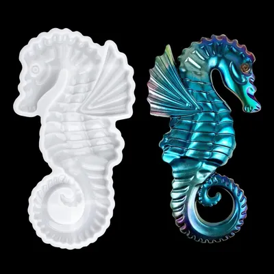 Produktbild von 3D Nilpferdchen Silikonform für Epoxidharz, Tier-Gießform, 11,4 x 20,3 cm