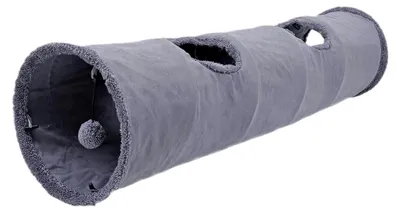 Produktbild von Katzentunnel, großer faltbarer Katzenspielzeug-Tunnel mit Ball, Rascheltunnel für Katzen, Hasen und andere Tiere (2 Höhlen, 130 * 30 cm)