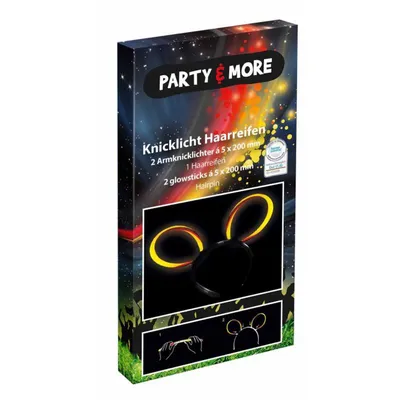 Produktbild von Knicklicht Haarreifen schwarz/rot/gelb