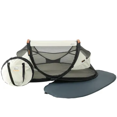 Produktbild von DERYAN Baby Luxe Reisebett mit Matratze – Faltbares Kinderreisebett – Ivory