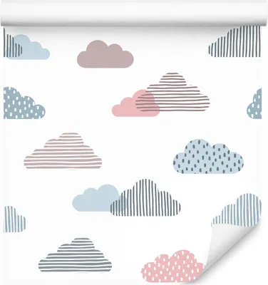 Obrázok produktu pre 10m VLIES WALLPAPER rolka škôlka obloha príroda mraky geometrické XXL