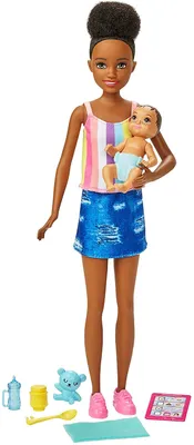 Zdjęcie produktu dla Barbie GRP12 - lalka opiekunka "Skipper Babysitters Inc." z lalką brunetką (22,86 cm), lalką niemowlęciem i 4 akcesoriami, zabawka dla dzieci w wieku od 3 lat