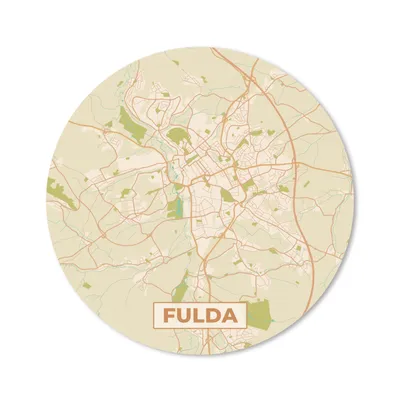Produktbild von MuchoWow® Mauspad Mousepad Karte - Stadtplan - Fulda - Karte - Vintage 40x40 cm - Mousepads - Maus Mat - Pad - Mausunterlage - Schreibtisch Accessoires