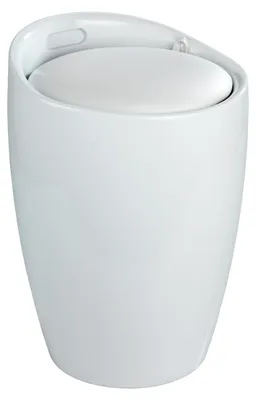 Produktbild von WENKO Badhocker und Wäschesammler 'Canaro' Weiß (B/T x H): Ø 36 x 50,5 cm