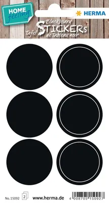 Produktbild von HERMA 15093, Schwarz, Oval, Permanent, Papier, 7 Stück(e), 2 Blätter