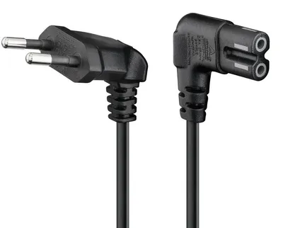 Produktbild von Goobay Euro Connection Cord – Angled Both Ends – 0.75 m – Black