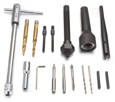 Produktbild von Glühkerzen-Auszieher - Werkzeugset 16-teilig - Entfernen & Reparatur - Für Dieselmotor-Glühkerzen - Universell kompatibel - Für Metall