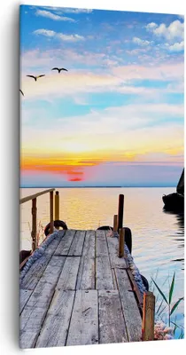 Produktbild von Bild auf Leinwand - Leinwandbild - Brücke See - 65x120cm - Wand Bild - Wanddeko - Wandbilder - Leinwanddruck - Bilder - Kunstdruck - Wanddekoration - Leinwand bilder - Wandkunst - PA65x120-4115